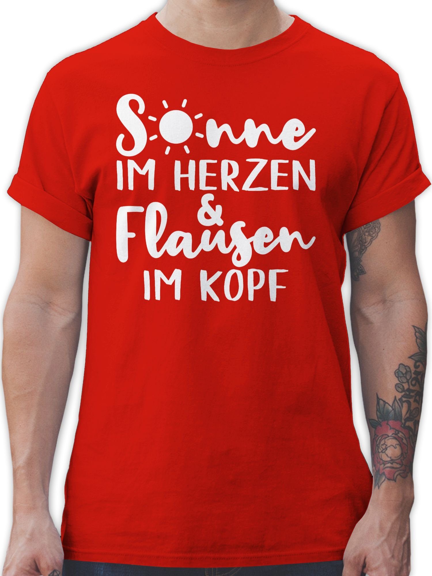 Shirtracer TShirt Sonne im Herzen und Flausen im Kopf Sprüche